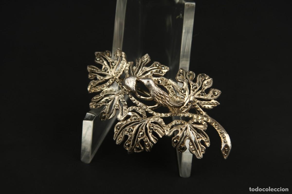 Joyeria: Antiguo Broche de Plata y Marcasitas - Foto 1