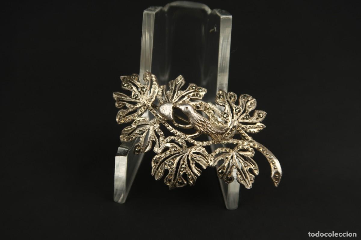 Joyeria: Antiguo Broche de Plata y Marcasitas - Foto 2