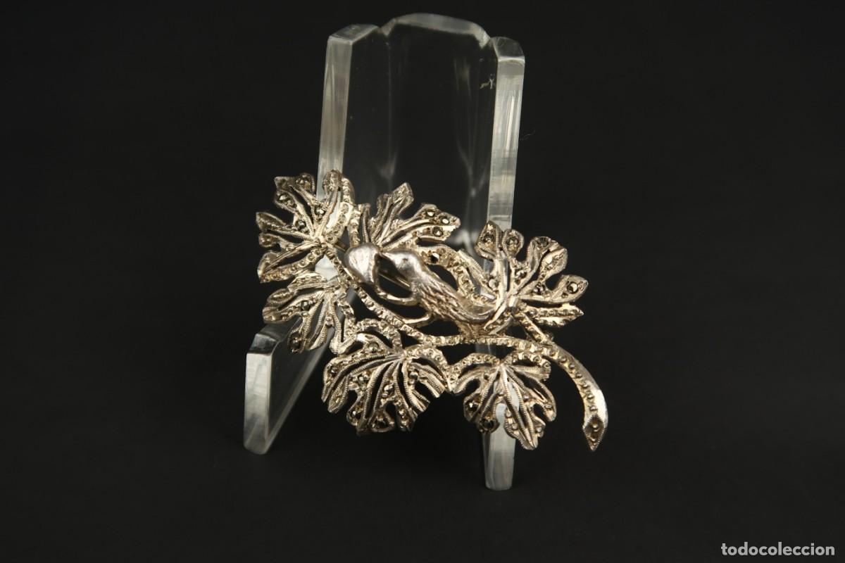 Joyeria: Antiguo Broche de Plata y Marcasitas - Foto 3