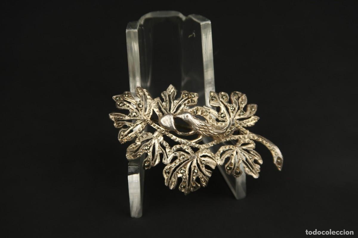 Joyeria: Antiguo Broche de Plata y Marcasitas - Foto 4