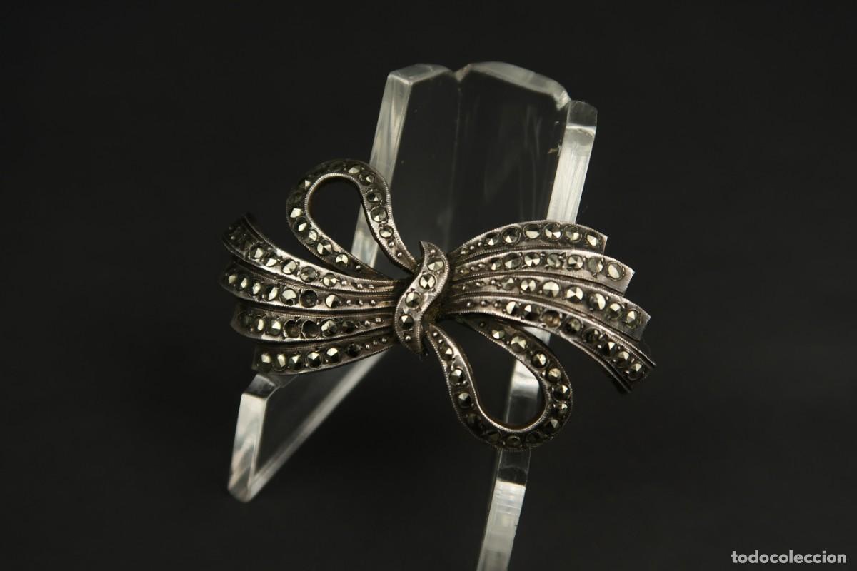 Joyeria: Antiguo Broche de Plata y Marcasitas - Foto 1