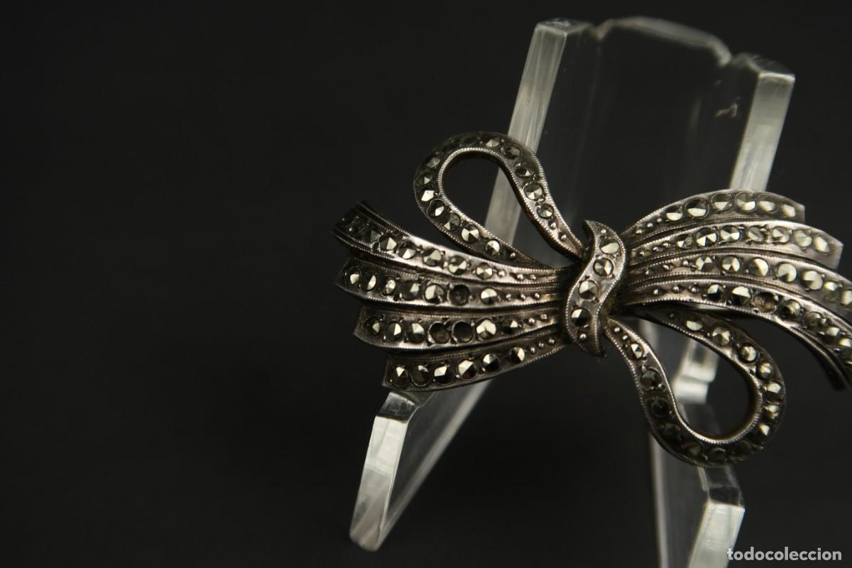 Joyeria: Antiguo Broche de Plata y Marcasitas - Foto 2