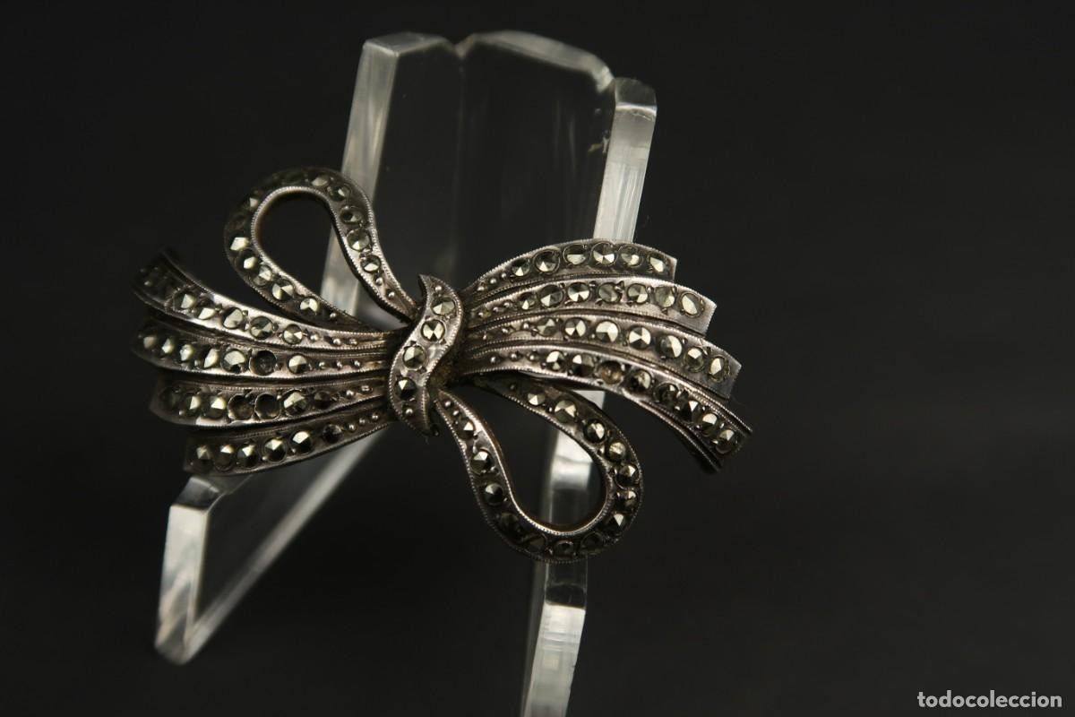 Joyeria: Antiguo Broche de Plata y Marcasitas - Foto 3