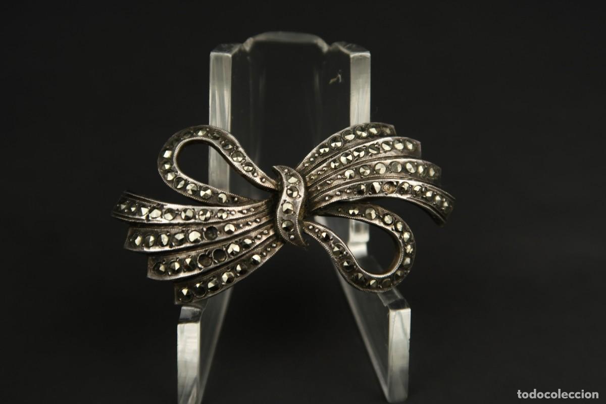 Joyeria: Antiguo Broche de Plata y Marcasitas - Foto 4