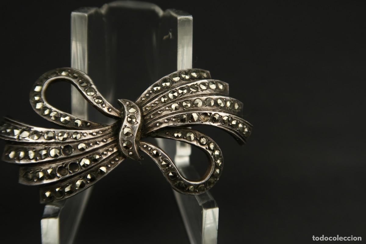 Joyeria: Antiguo Broche de Plata y Marcasitas - Foto 6