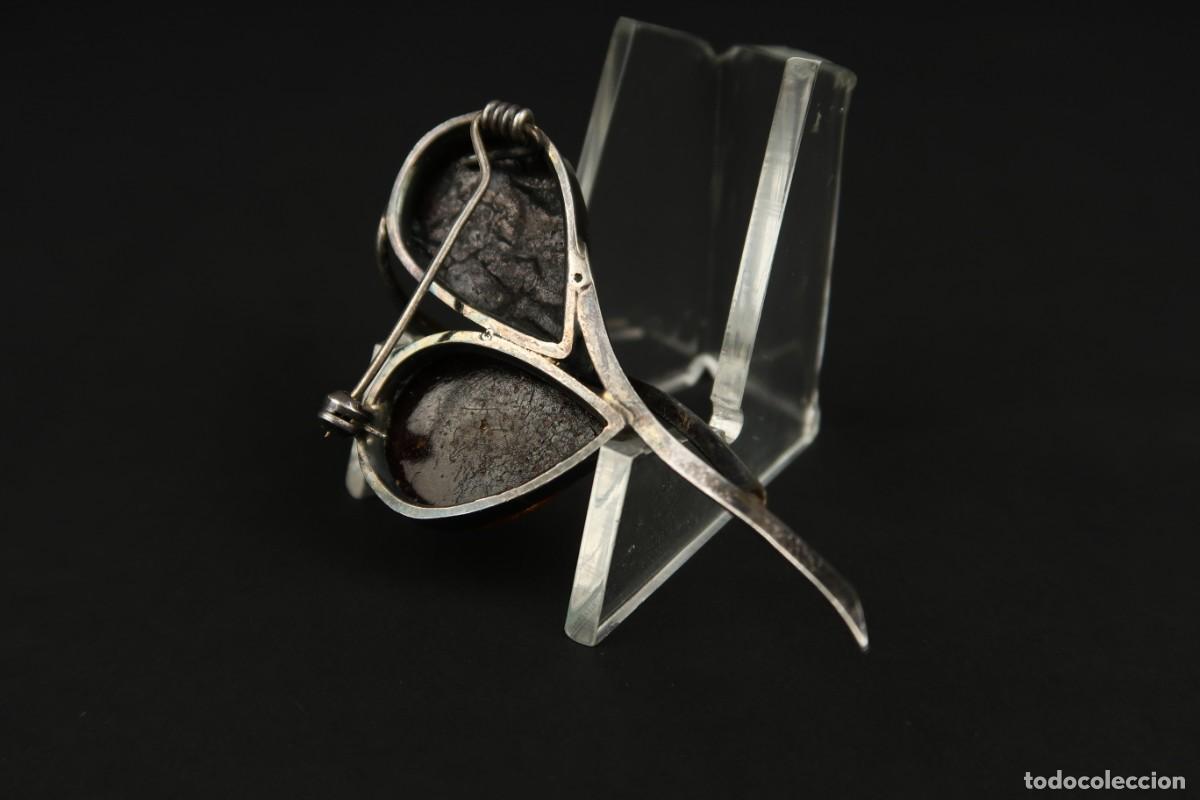 Joyeria: Antiguo Broche de &Aacute;mbar y Plata - Foto 8