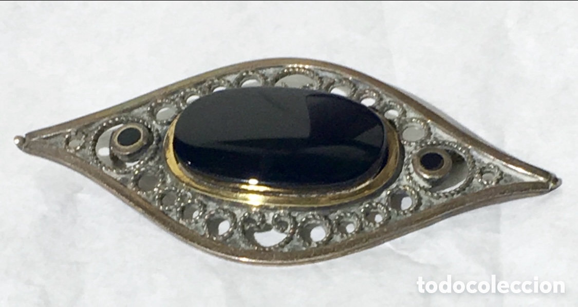 Joyeria: Broche. Plata y &Oacute;nix. Art Deco. A&ntilde;os 20. - Foto 1