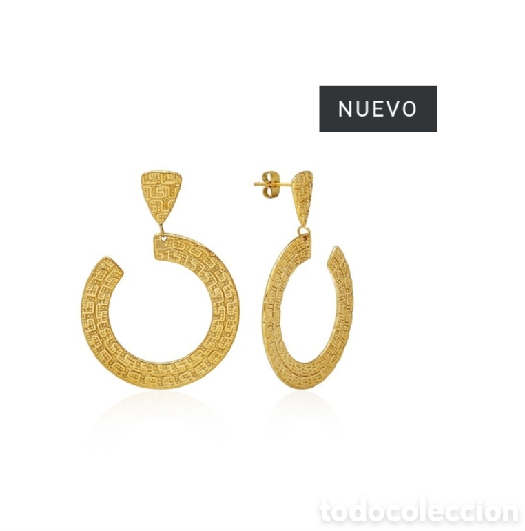 Joyeria: Pendientes c&iacute;rculo Greca acero 316L - Foto 1