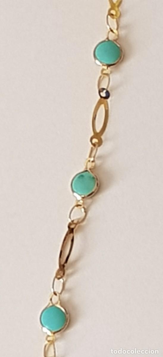 Joyeria: Gargantilla con turquesas en oro de 18 quilates (NUEVA) - Foto 2