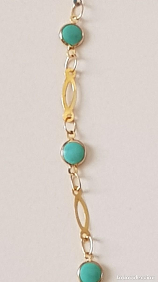Joyeria: Gargantilla con turquesas en oro de 18 quilates (NUEVA) - Foto 3