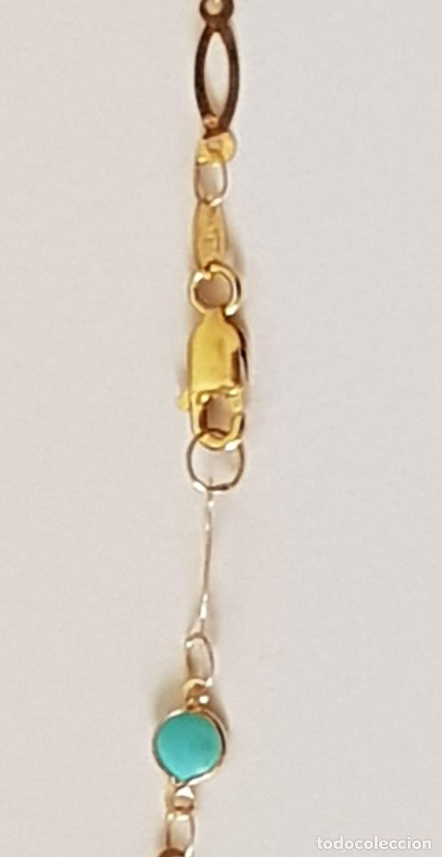 Joyeria: Gargantilla con turquesas en oro de 18 quilates (NUEVA) - Foto 4