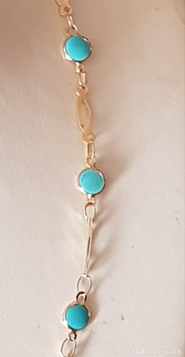 Joyeria: Gargantilla con turquesas en oro de 18 quilates (NUEVA) - Foto 6