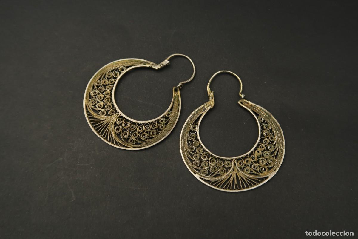 Joyeria: Antiguos Pendientes de Plata Filigrana - Foto 3