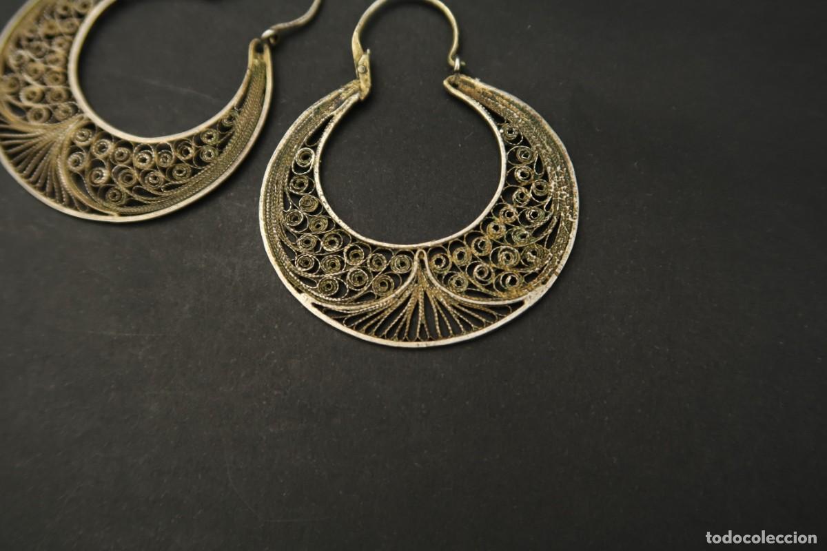 Joyeria: Antiguos Pendientes de Plata Filigrana - Foto 4