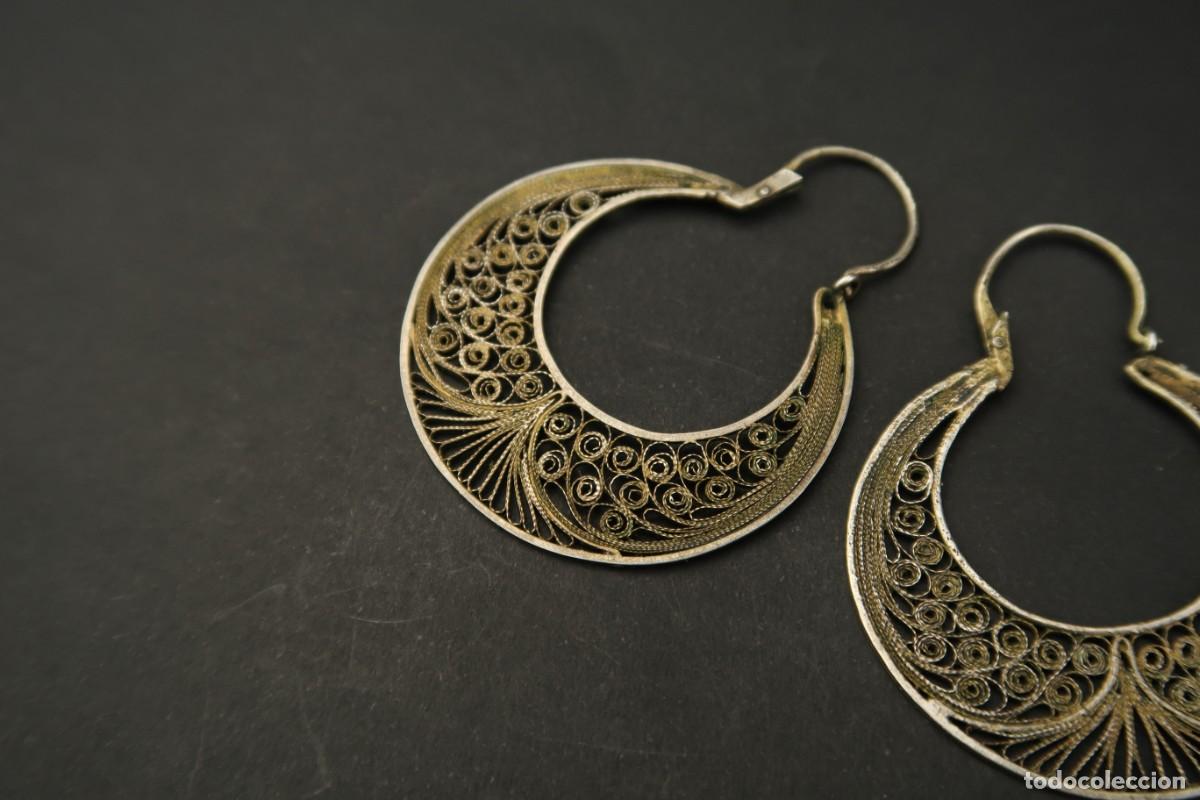 Joyeria: Antiguos Pendientes de Plata Filigrana - Foto 5