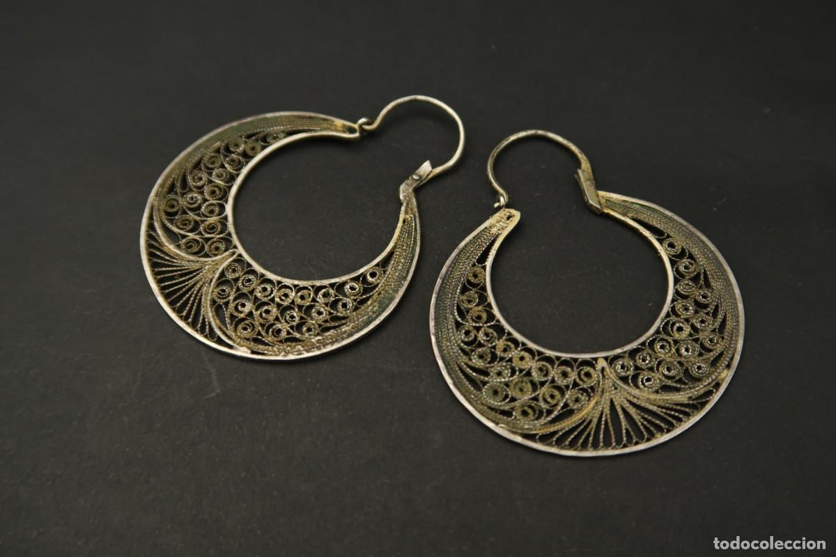 Joyeria: Antiguos Pendientes de Plata Filigrana - Foto 6