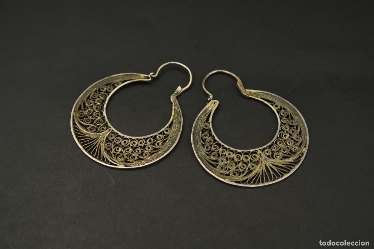 Joyeria: Antiguos Pendientes de Plata Filigrana - Foto 7