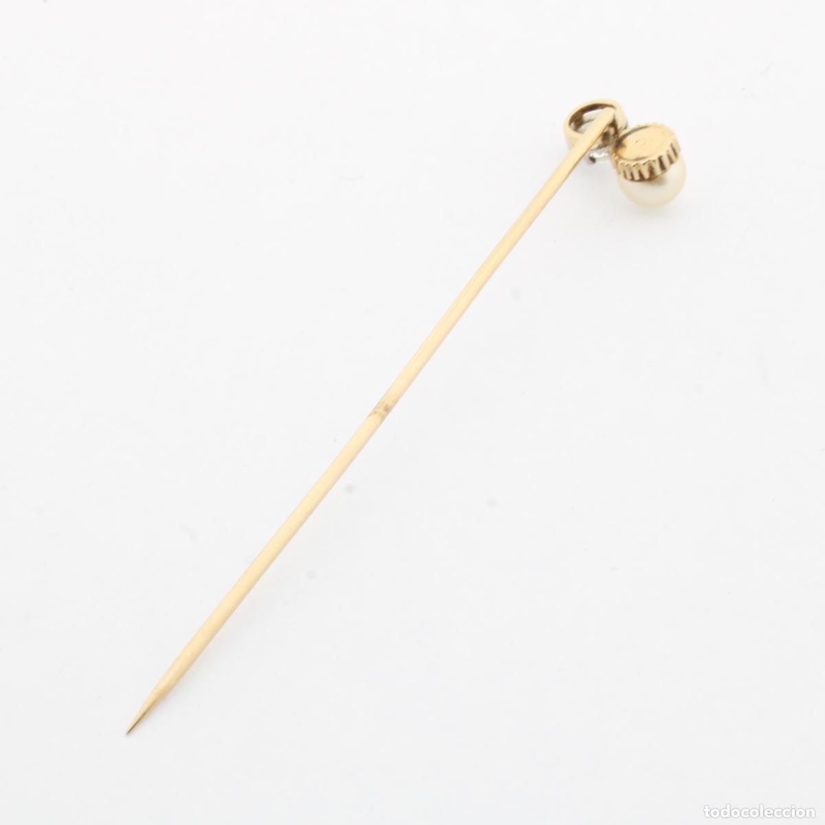 Joyeria: Pin antiguo con diamante y perla - Foto 6