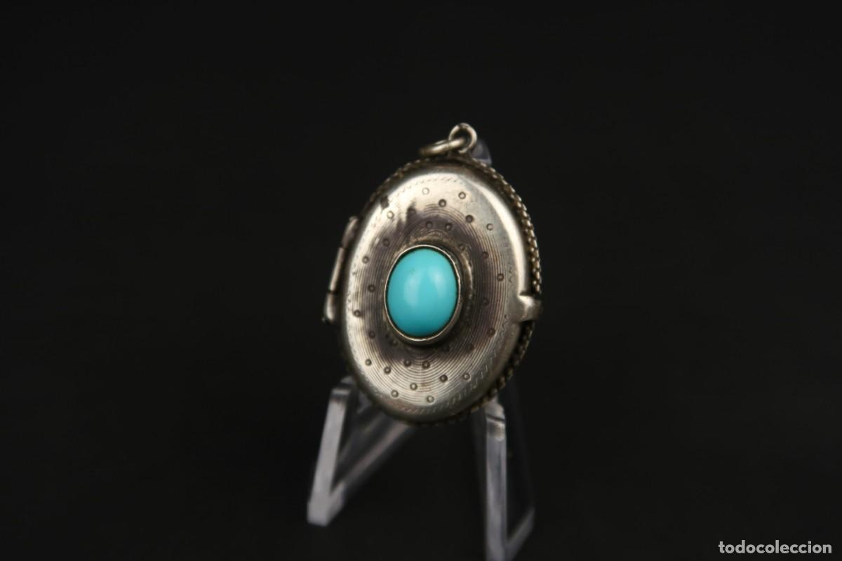 Joyeria: Antiguo Colgante Guardapelo de Plata - Foto 2