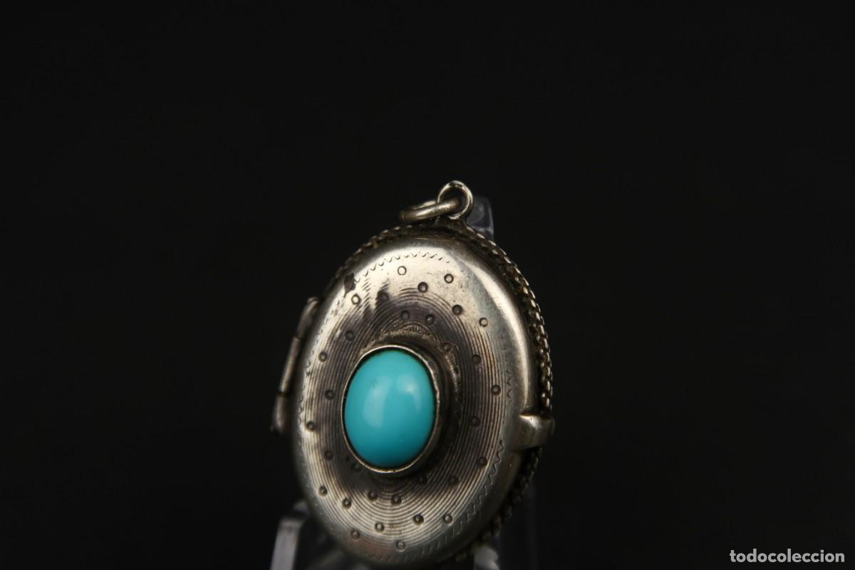 Joyeria: Antiguo Colgante Guardapelo de Plata - Foto 3
