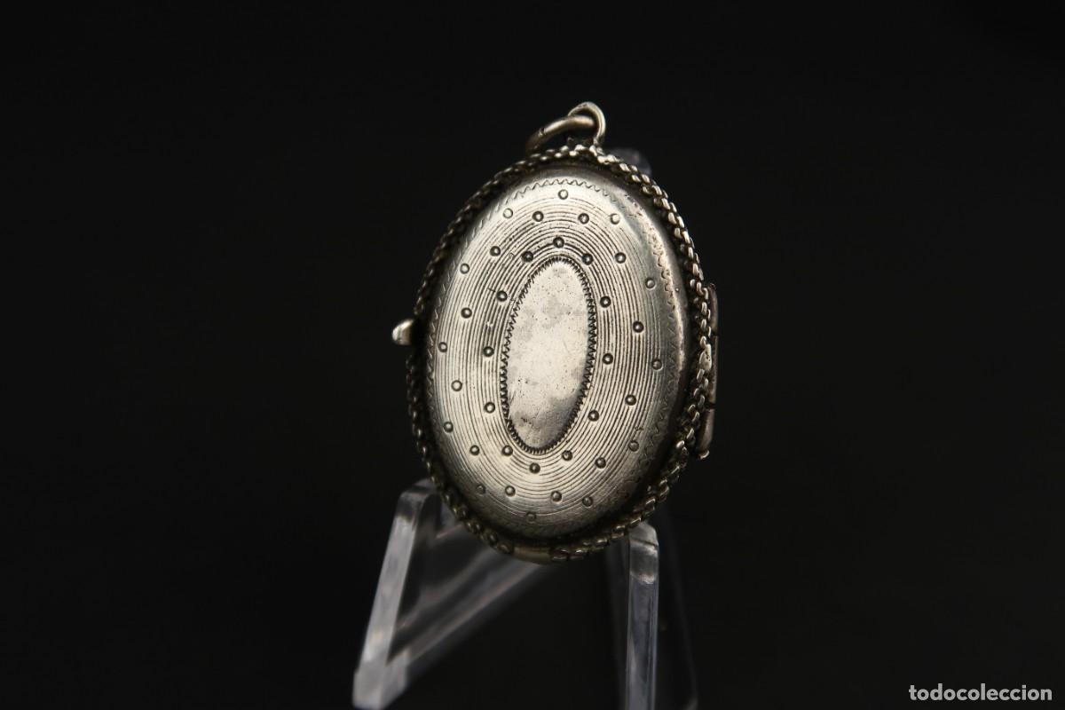 Joyeria: Antiguo Colgante Guardapelo de Plata - Foto 6
