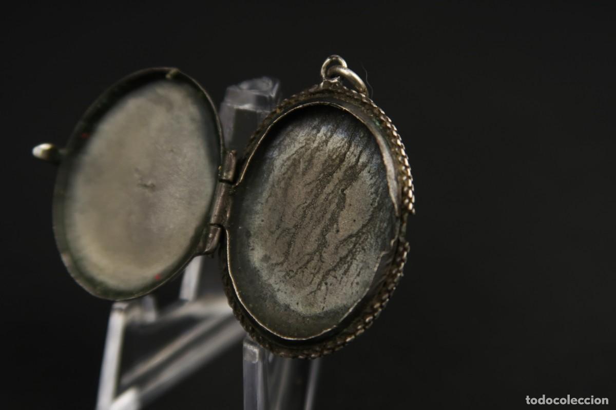 Joyeria: Antiguo Colgante Guardapelo de Plata - Foto 8