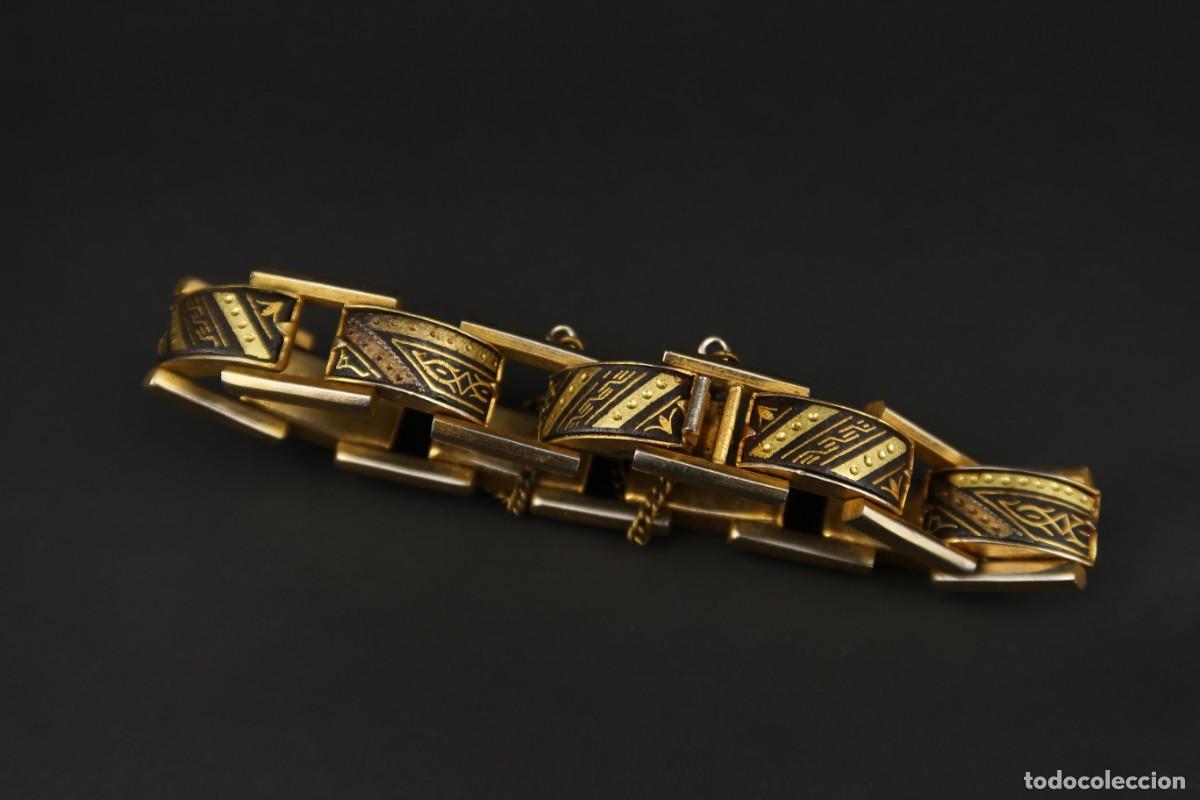 Joyeria: Antigua Pulsera Damasquinada - Foto 7