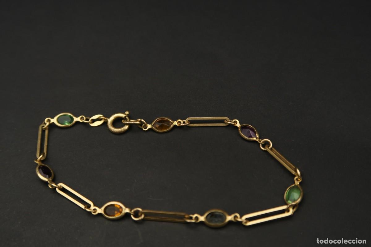 Joyeria: Antigua Pulsera Metal Dorado - Foto 4