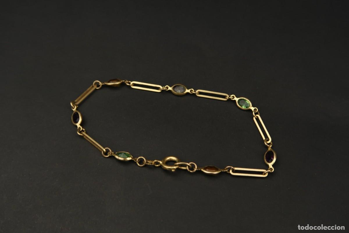 Joyeria: Antigua Pulsera Metal Dorado - Foto 6