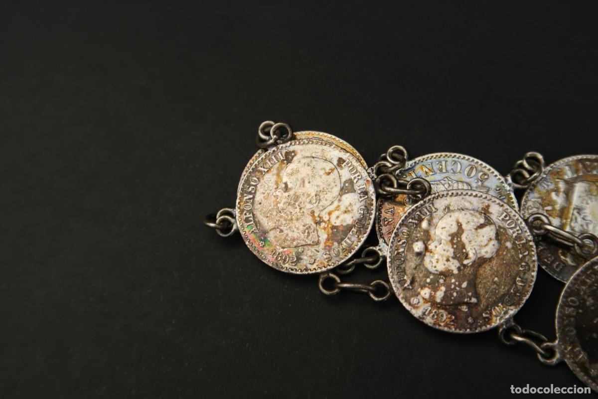 Joyeria: Antigua Pulsera de Plata echa con Monedas de 50 C&eacute;ntimos - Foto 2