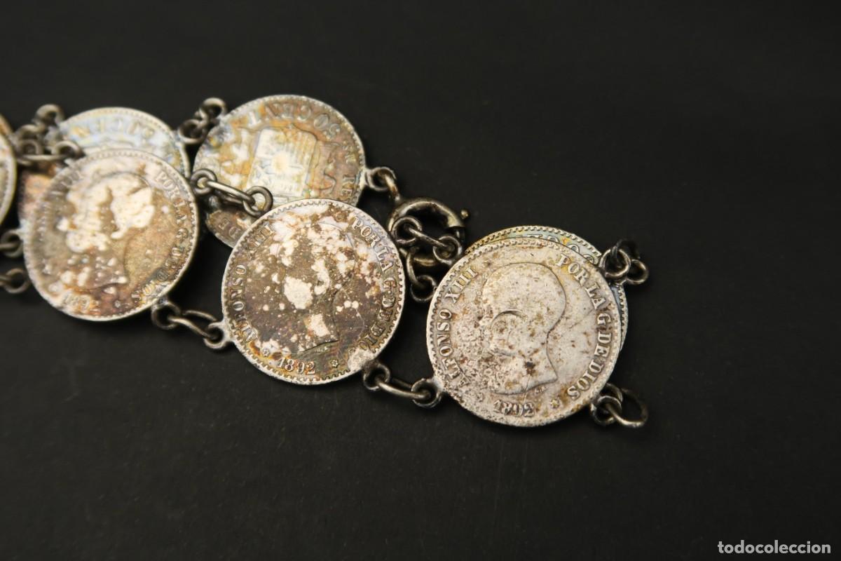Joyeria: Antigua Pulsera de Plata echa con Monedas de 50 C&eacute;ntimos - Foto 4