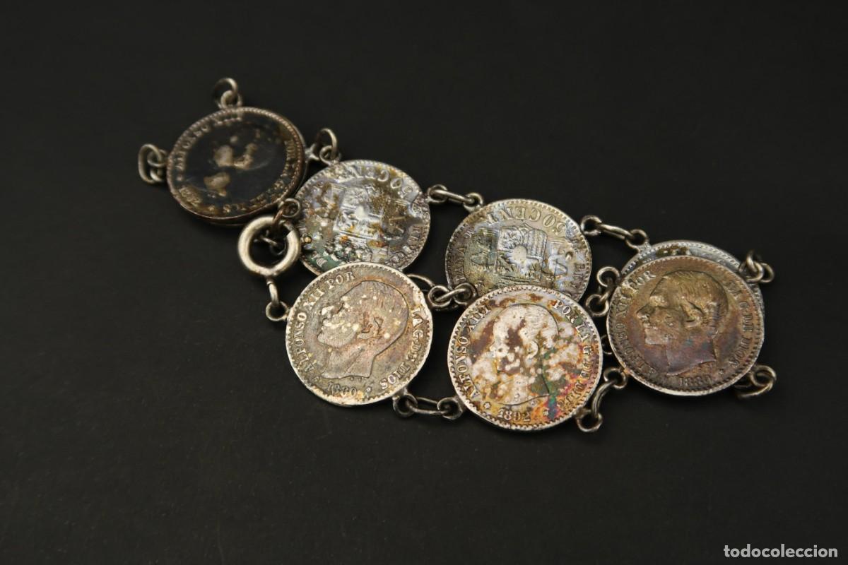 Joyeria: Antigua Pulsera de Plata echa con Monedas de 50 C&eacute;ntimos - Foto 5