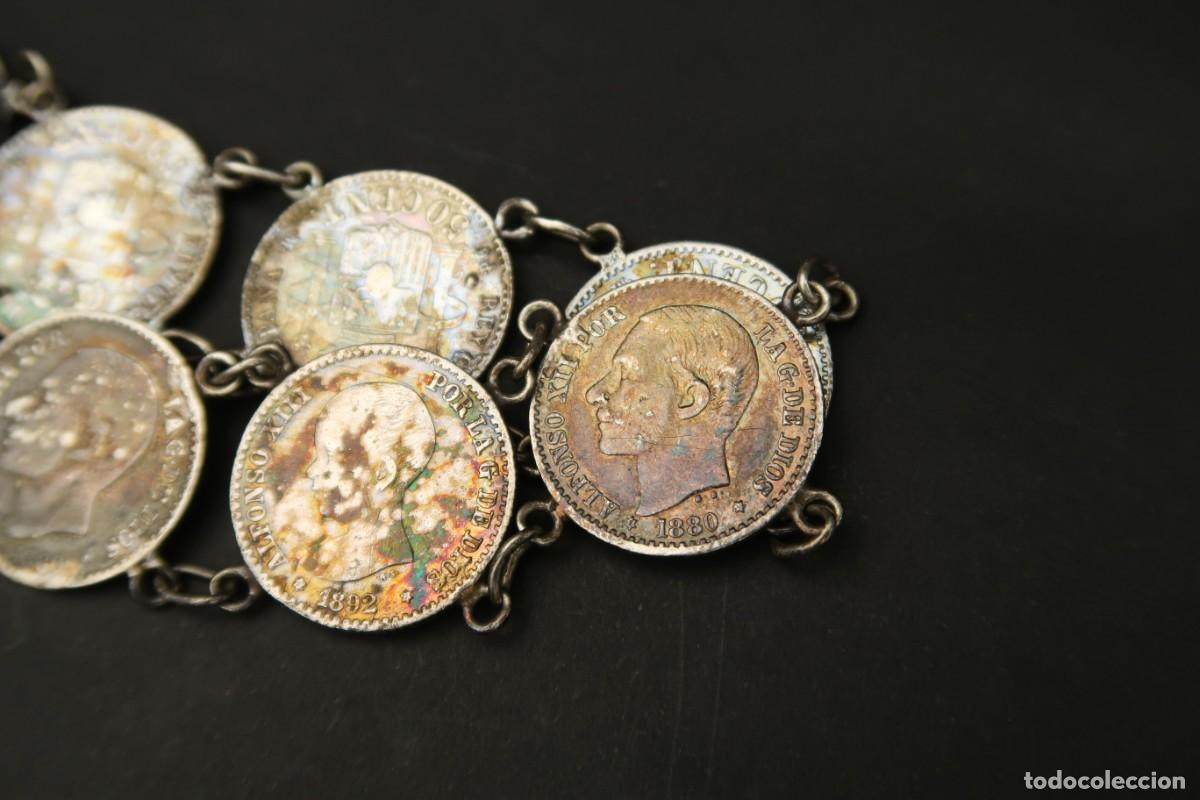 Joyeria: Antigua Pulsera de Plata echa con Monedas de 50 C&eacute;ntimos - Foto 6
