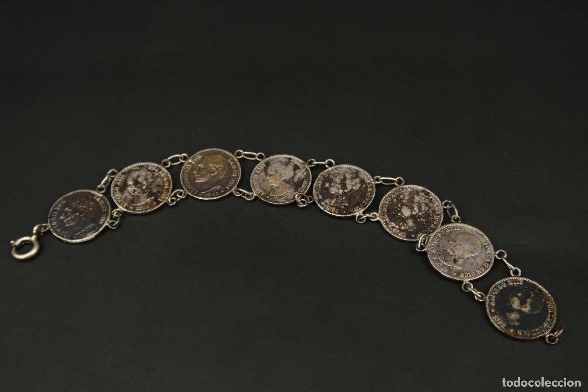 Joyeria: Antigua Pulsera de Plata echa con Monedas de 50 C&eacute;ntimos - Foto 9