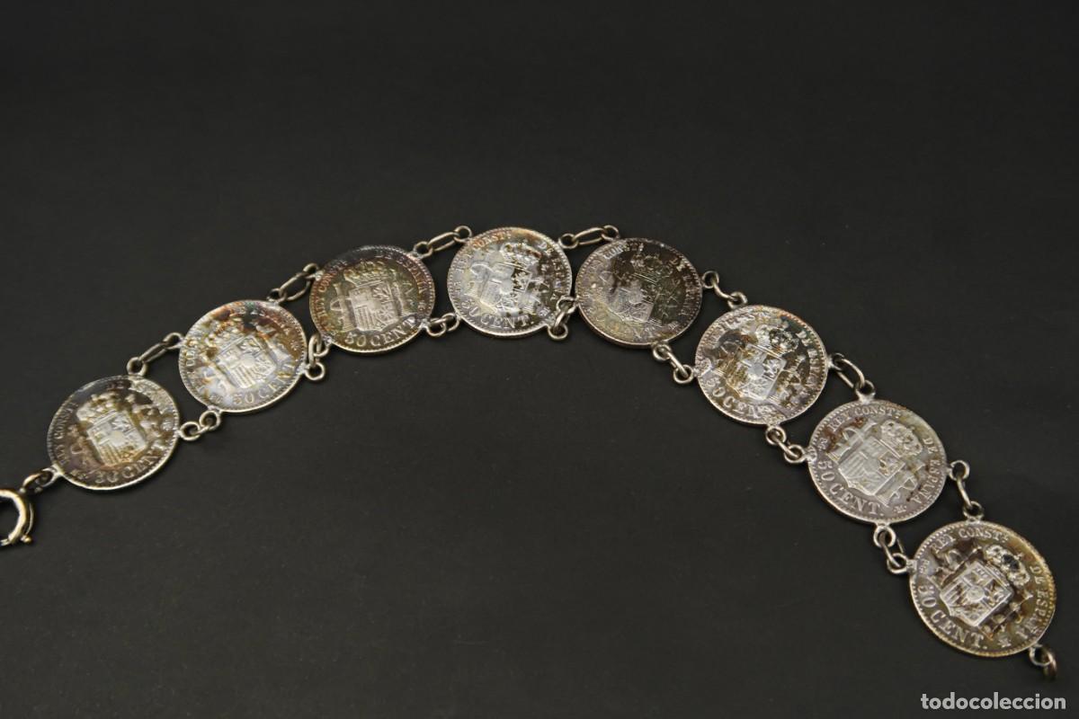 Joyeria: Antigua Pulsera de Plata echa con Monedas de 50 C&eacute;ntimos - Foto 14