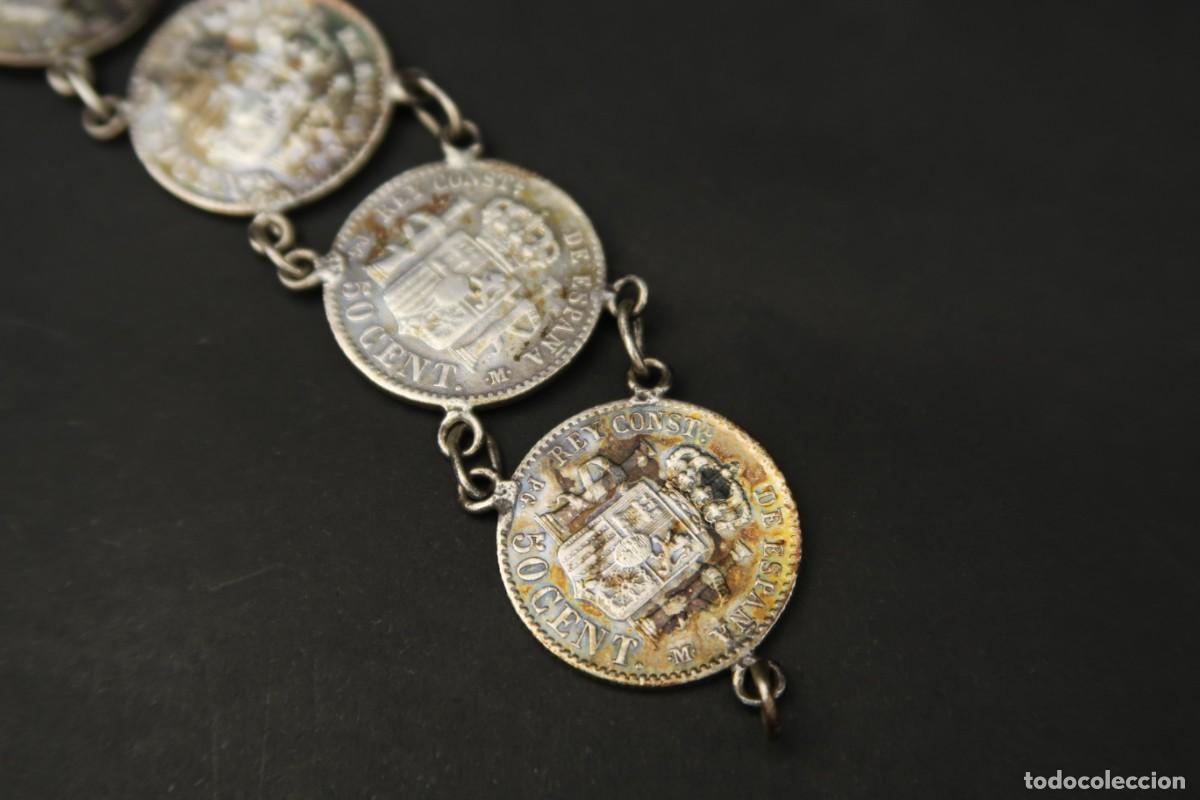 Joyeria: Antigua Pulsera de Plata echa con Monedas de 50 C&eacute;ntimos - Foto 15