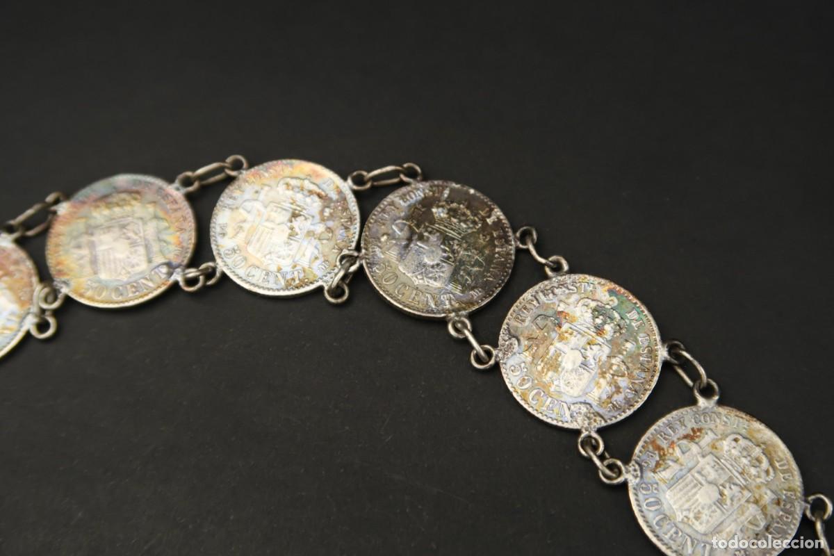 Joyeria: Antigua Pulsera de Plata echa con Monedas de 50 C&eacute;ntimos - Foto 16