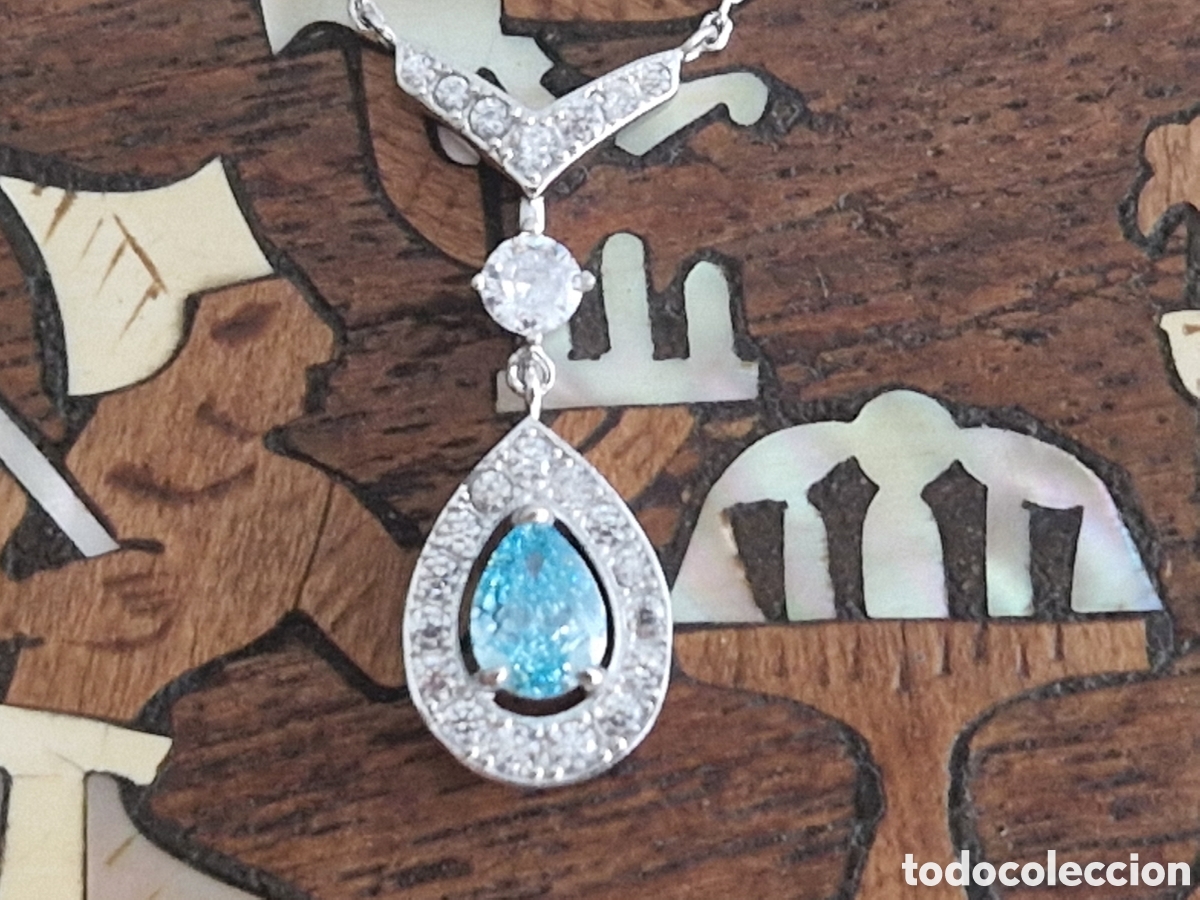 Joyeria: GARGANTILLA PLATA RODIADA TOPACIO AZUL - Foto 2