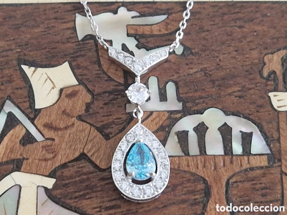 Joyeria: GARGANTILLA PLATA RODIADA TOPACIO AZUL - Foto 3