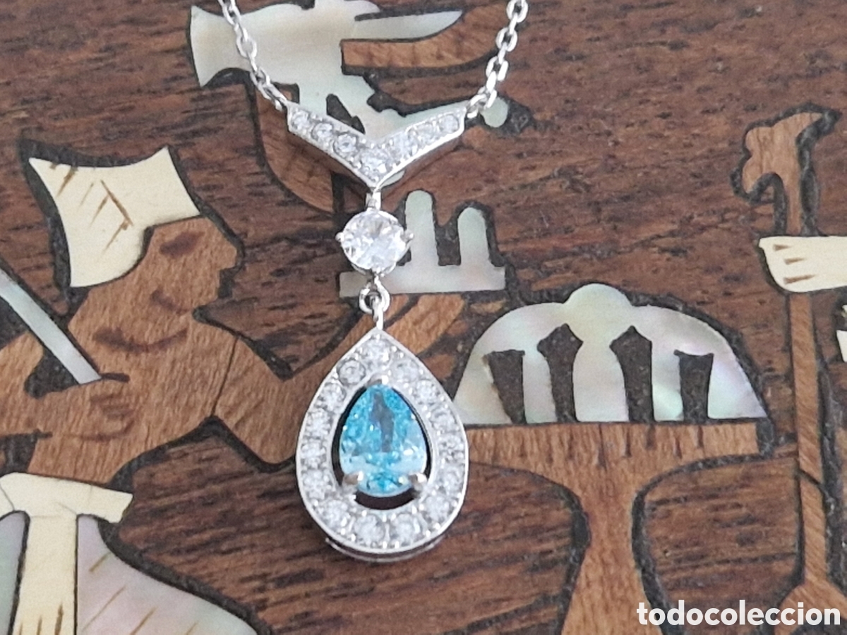Joyeria: GARGANTILLA PLATA RODIADA TOPACIO AZUL - Foto 4