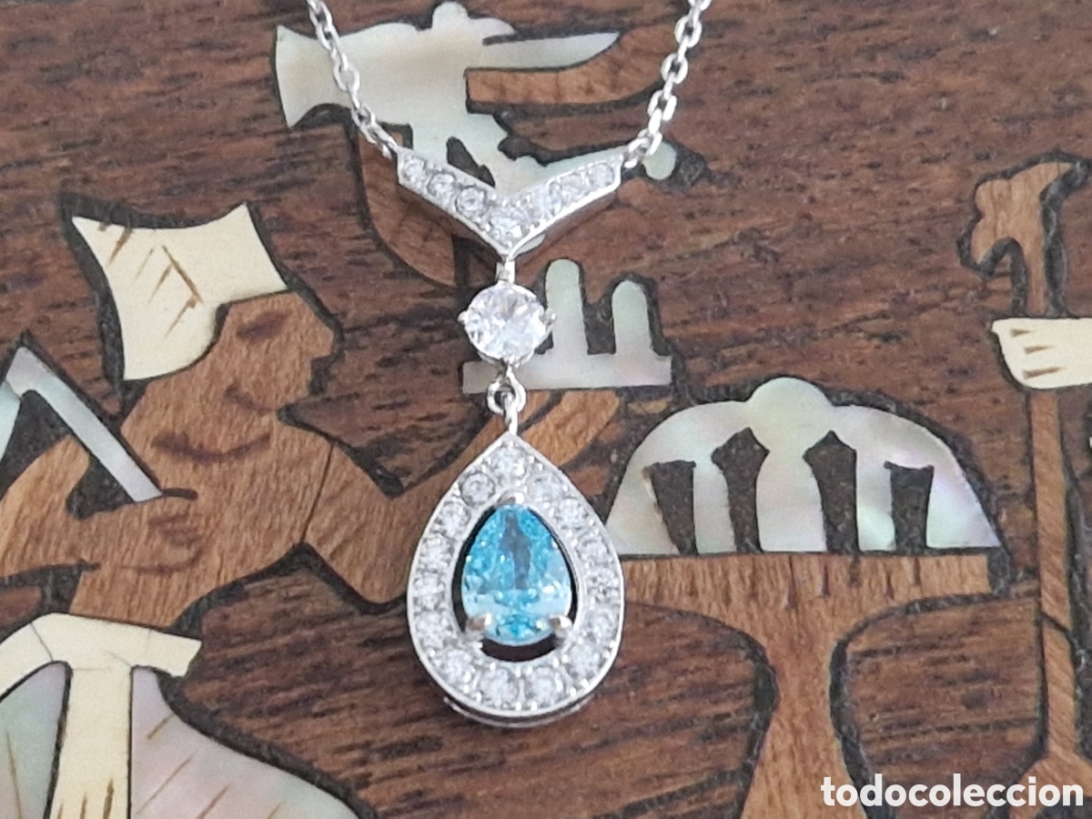 Joyeria: GARGANTILLA PLATA RODIADA TOPACIO AZUL - Foto 5