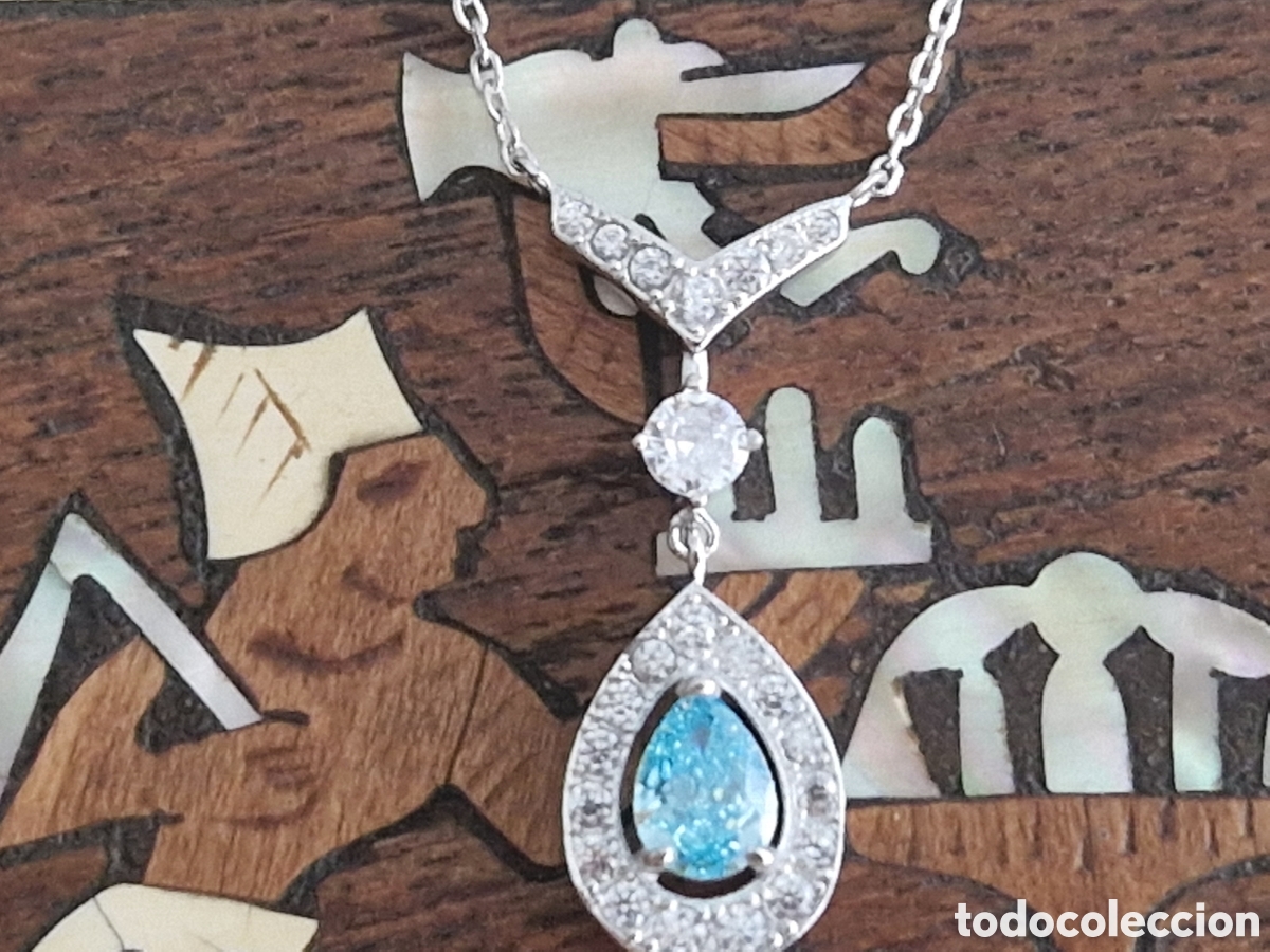 Joyeria: GARGANTILLA PLATA RODIADA TOPACIO AZUL - Foto 6