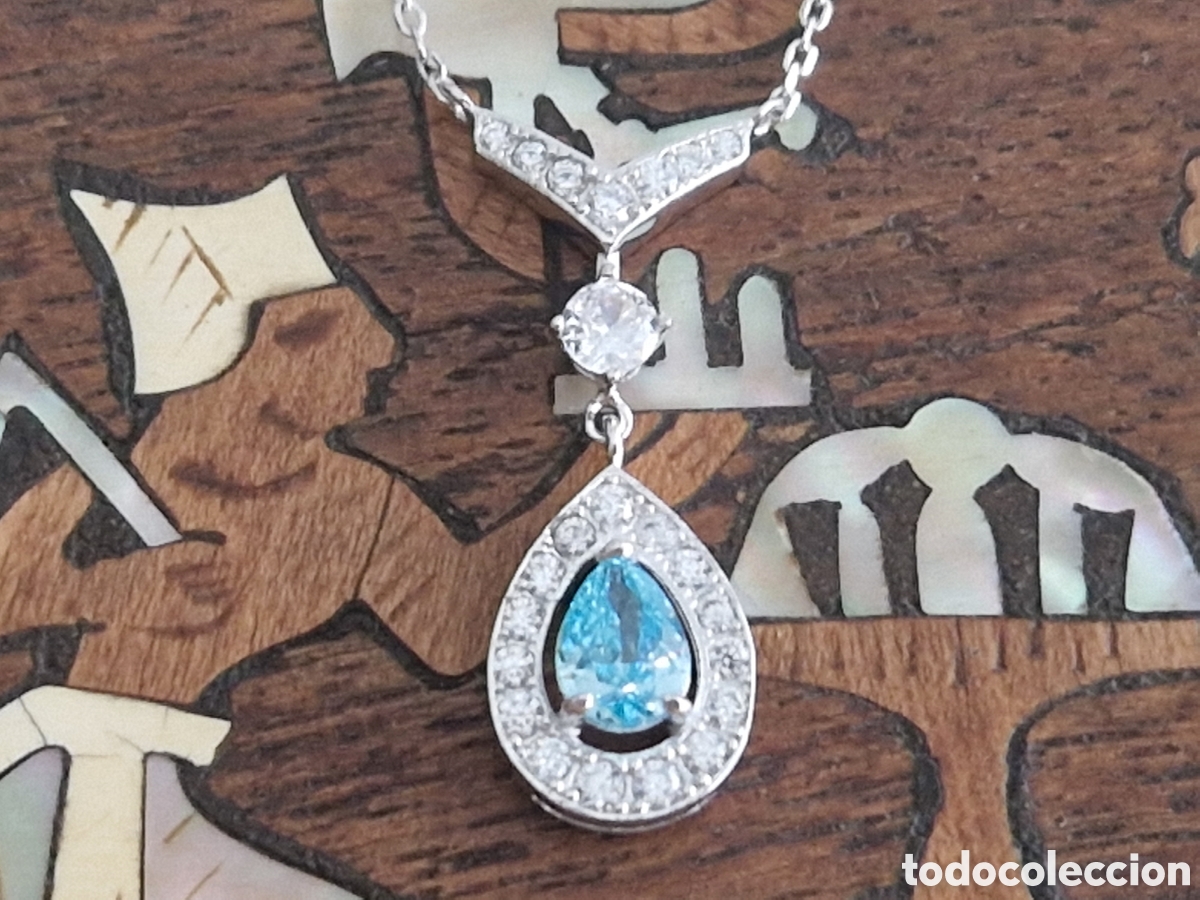 Joyeria: GARGANTILLA PLATA RODIADA TOPACIO AZUL - Foto 1