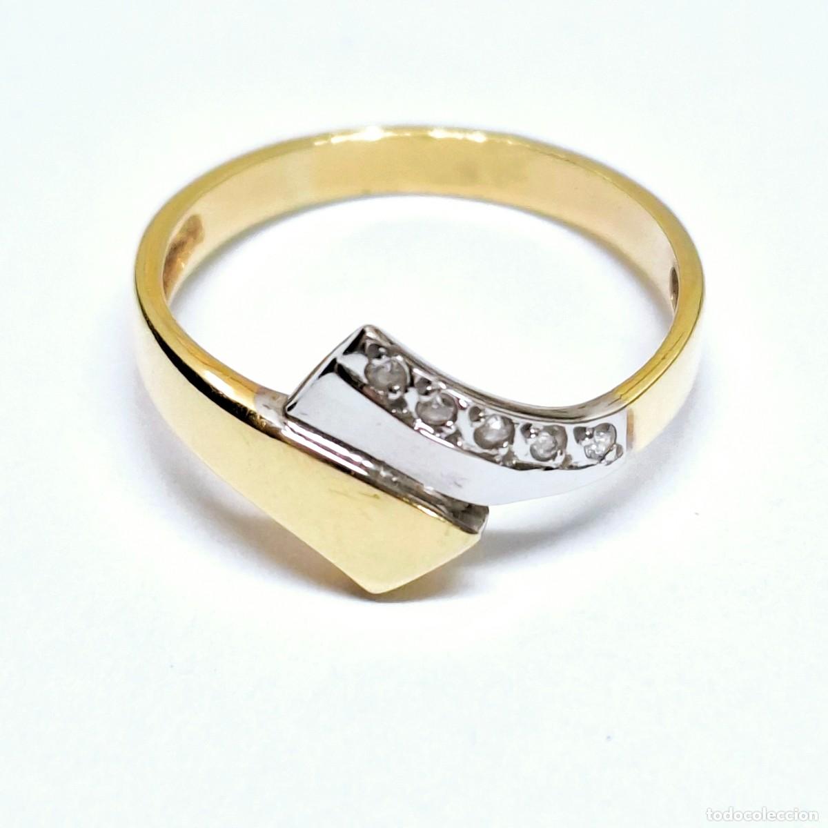 Joyeria: BELLA SORTIJA DE ORO AMARILLO Y BLANCO NUEVA A ESTRENAR - Foto 1