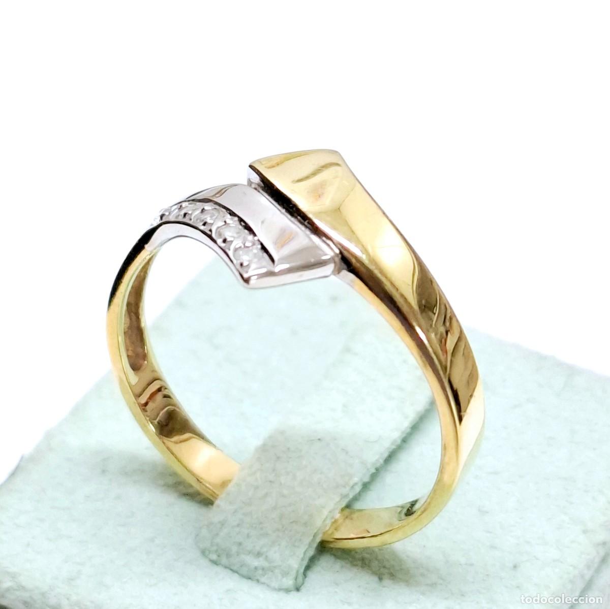 Joyeria: BELLA SORTIJA DE ORO AMARILLO Y BLANCO NUEVA A ESTRENAR - Foto 2