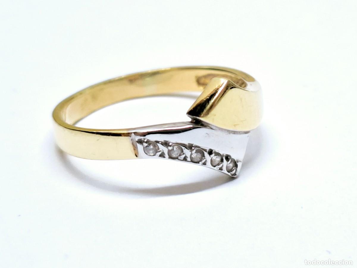 Joyeria: BELLA SORTIJA DE ORO AMARILLO Y BLANCO NUEVA A ESTRENAR - Foto 3
