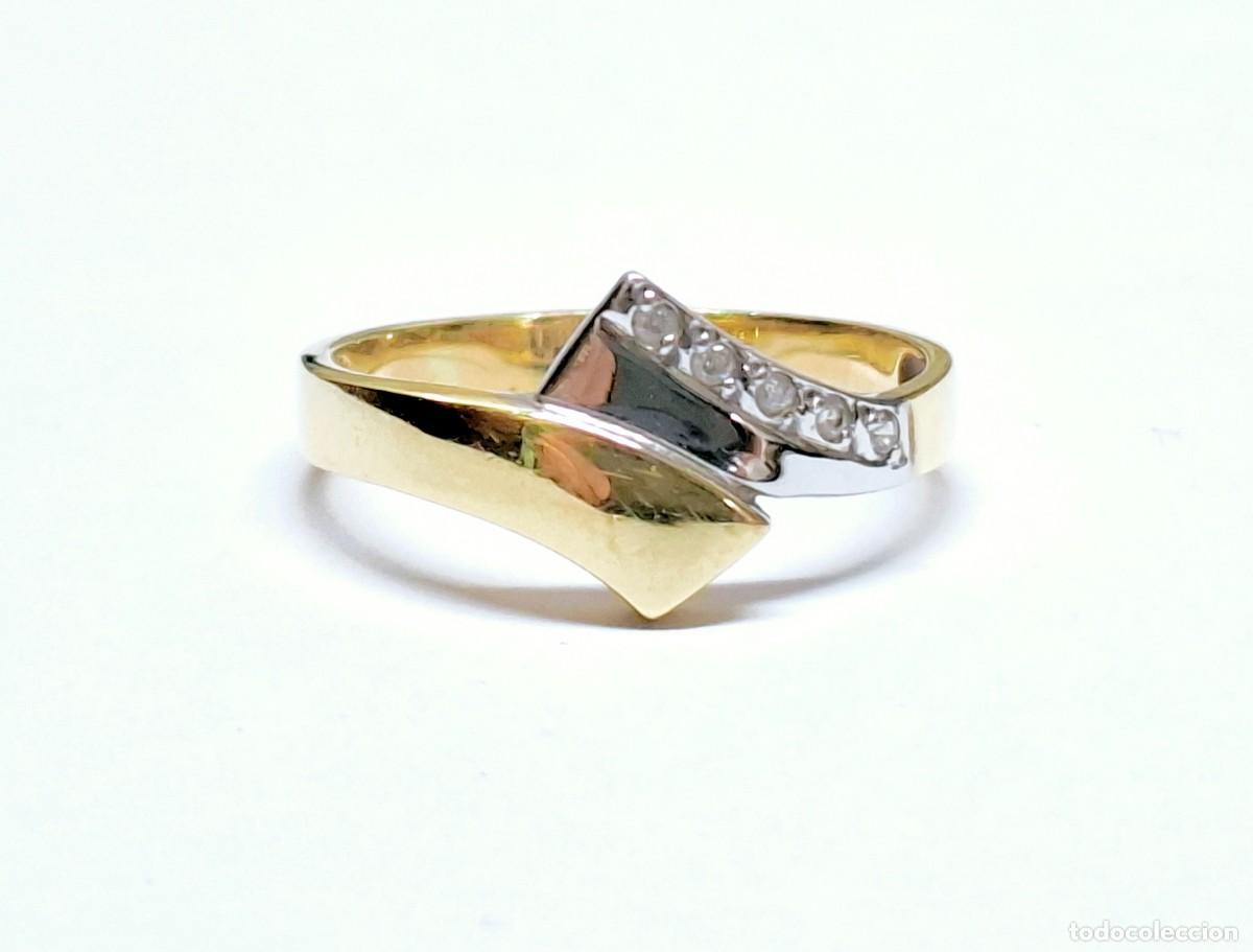 Joyeria: BELLA SORTIJA DE ORO AMARILLO Y BLANCO NUEVA A ESTRENAR - Foto 5