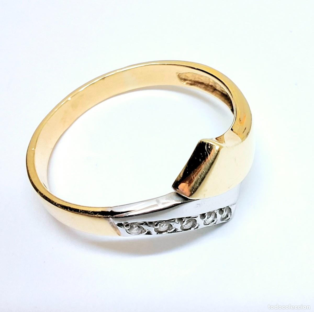 Joyeria: BELLA SORTIJA DE ORO AMARILLO Y BLANCO NUEVA A ESTRENAR - Foto 6