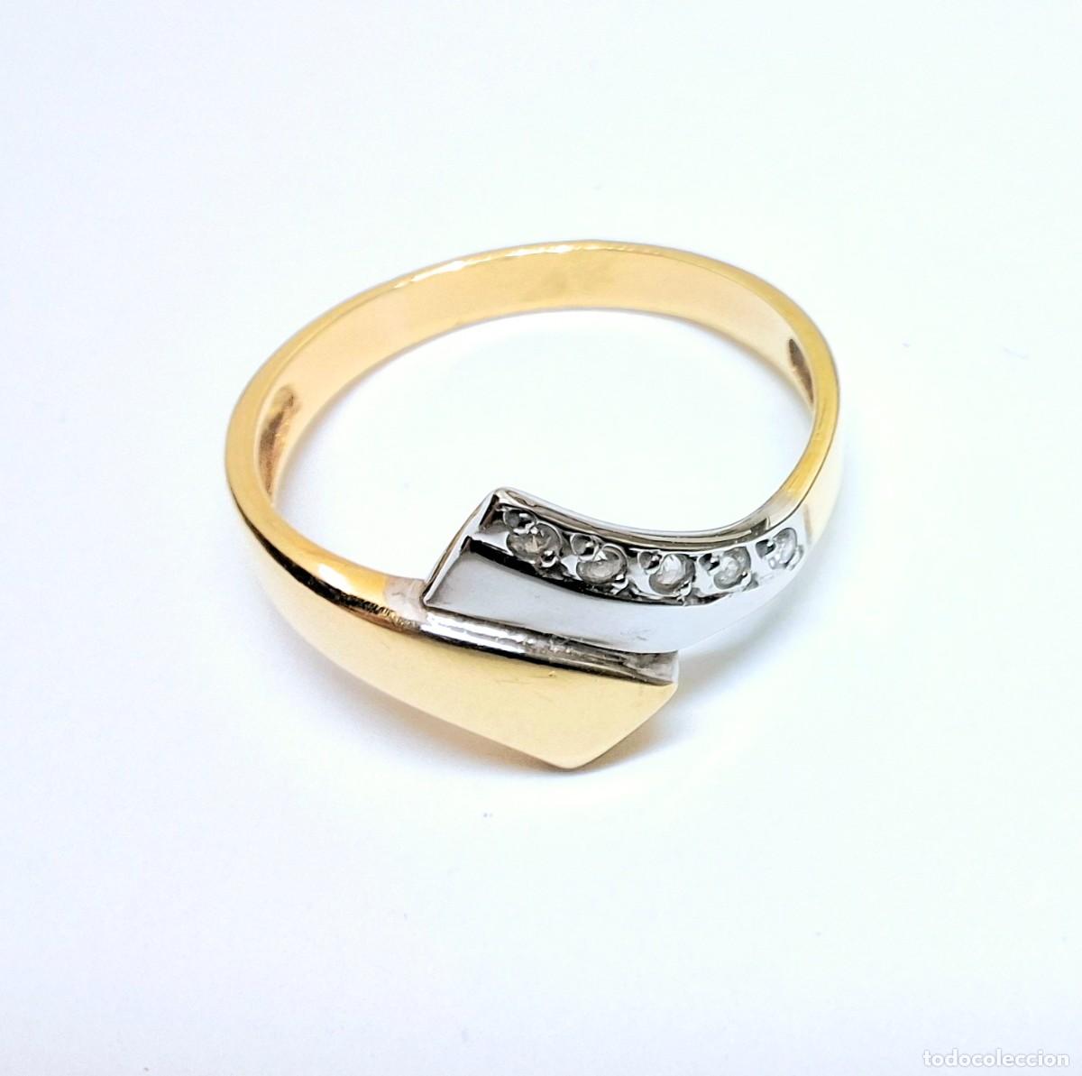 Joyeria: BELLA SORTIJA DE ORO AMARILLO Y BLANCO NUEVA A ESTRENAR - Foto 7