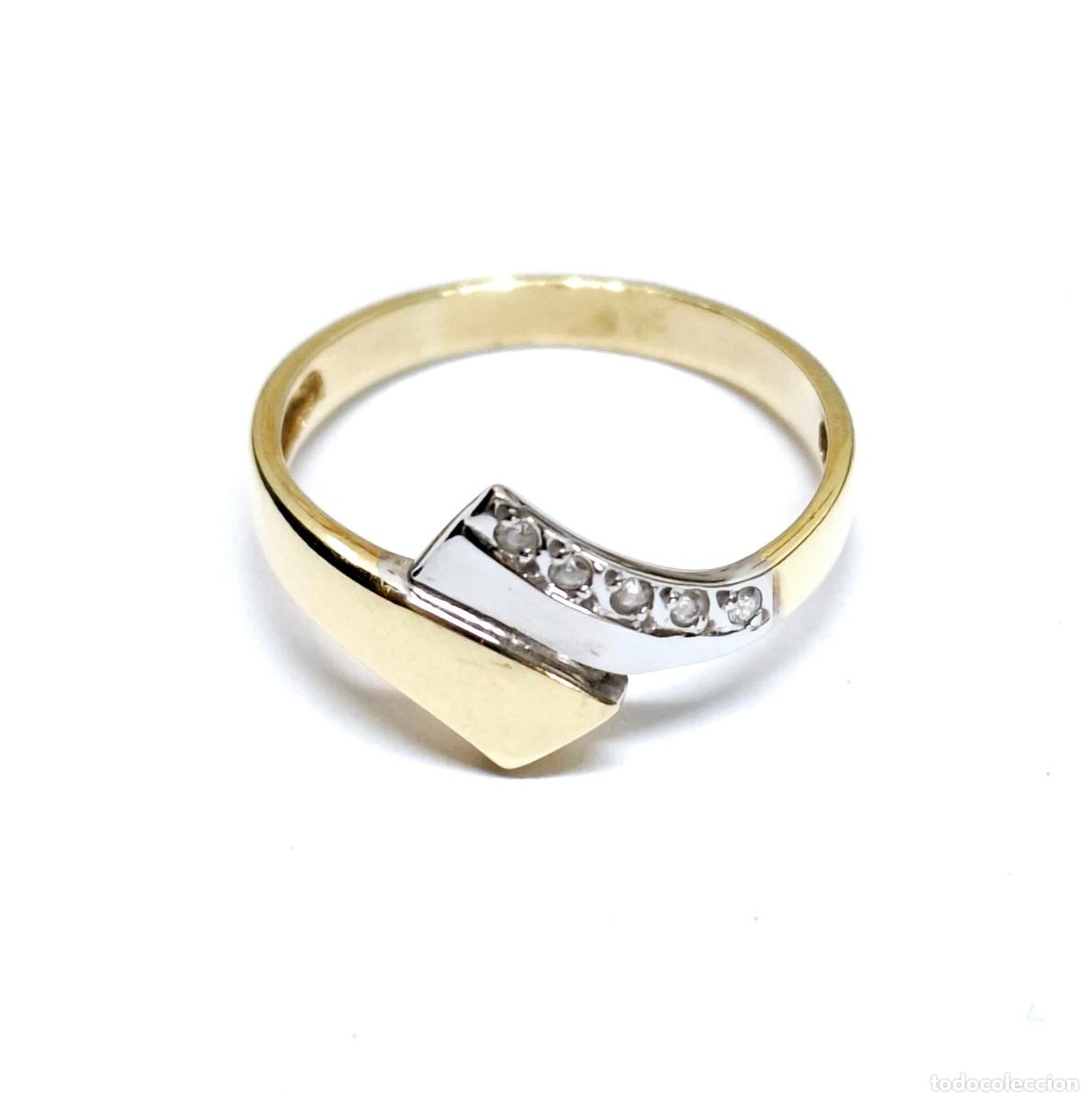 Joyeria: BELLA SORTIJA DE ORO AMARILLO Y BLANCO NUEVA A ESTRENAR - Foto 8